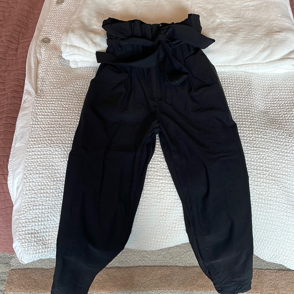Black pants with tie
